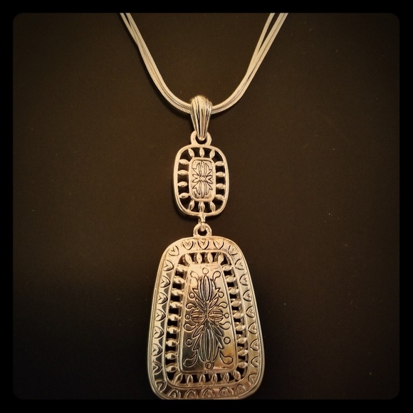 Napier Jewelry - 2/$25 Napier 18" Silver Pendant on Triple Chain